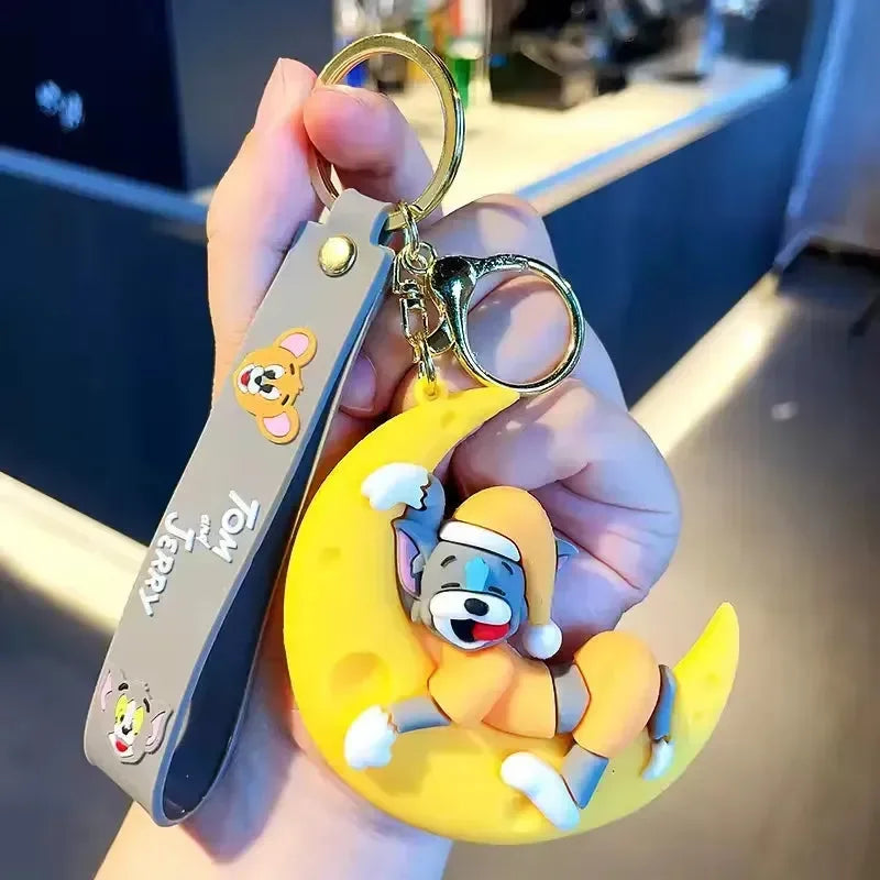 Tom & Jerry Moonlight Mischief Keychain - Bear Hugs