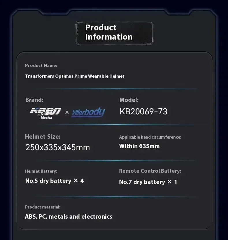 Transformers Optimus Prime Voice Controlled Helmet - Bear Hugs