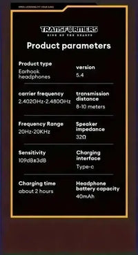 Transformers TF-T07 TWS Earphones - Bear Hugs