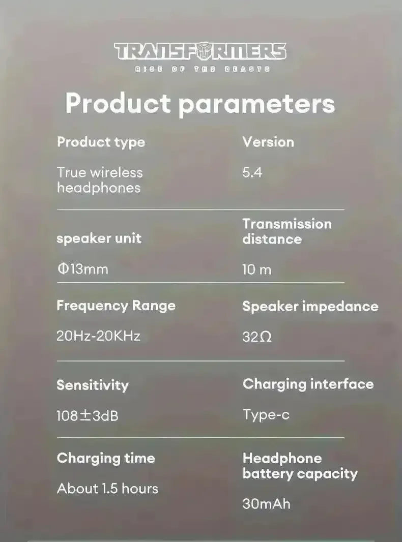 Transformers TF-T23 TWS Earphones - Bear Hugs