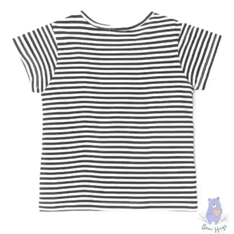 UCB Striped Round-Neck Top with Embellishments - Bear Hugs