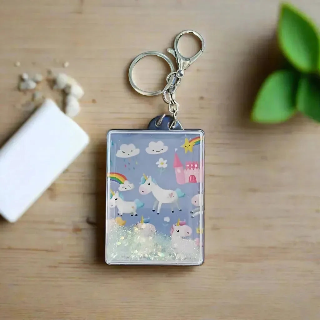 Unicorn Dreams Glitter Mirror Keychain - Bear Hugs