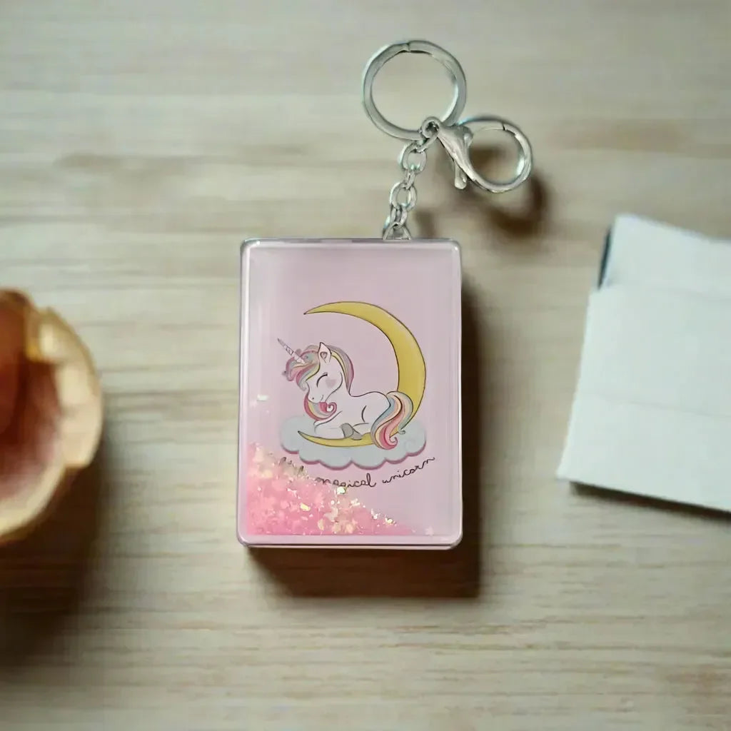 Unicorn Dreams Glitter Mirror Keychain - Bear Hugs