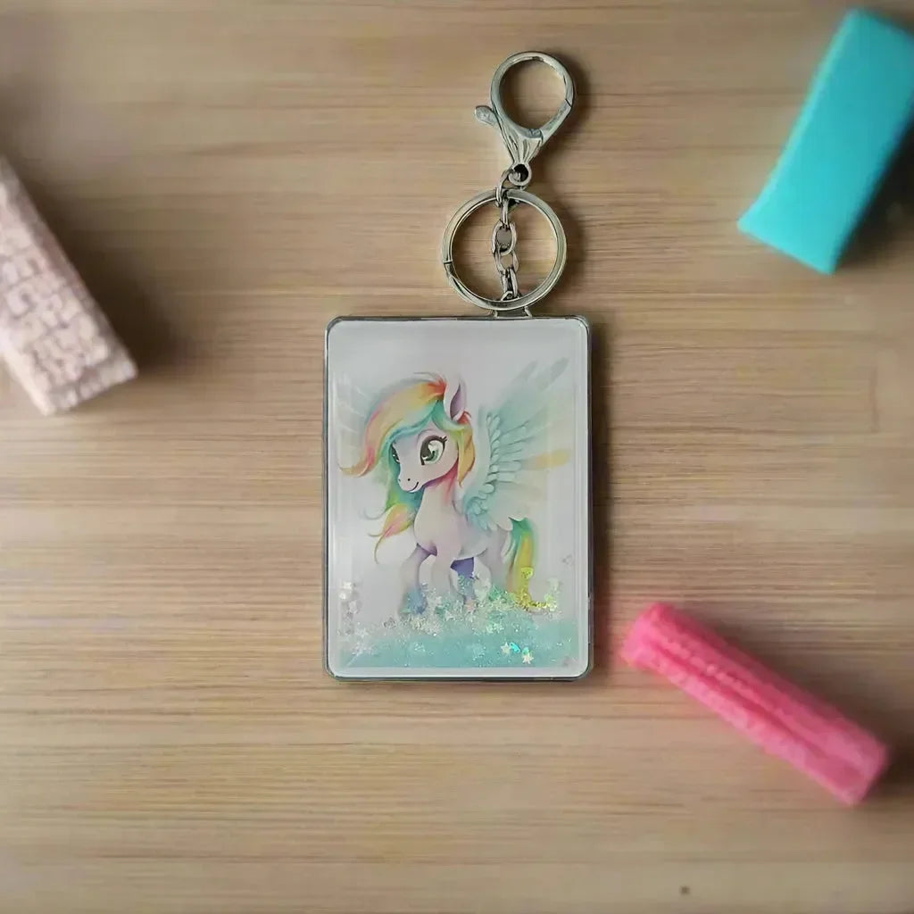 Unicorn Dreams Glitter Mirror Keychain - Bear Hugs