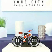 Unique Bicycle-Shaped Flip Clock - Bear Hugs