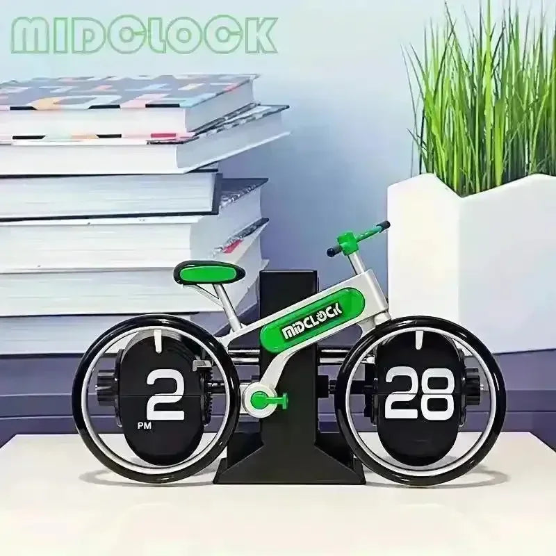Unique Bicycle-Shaped Flip Clock - Bear Hugs