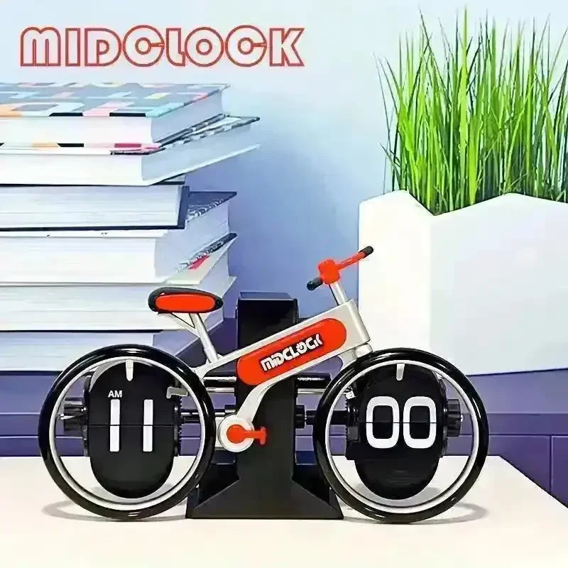 Unique Bicycle-Shaped Flip Clock - Bear Hugs
