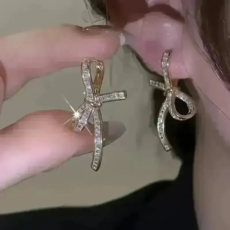 Unique Hollow Bow Stud Earrings - Bear Hugs