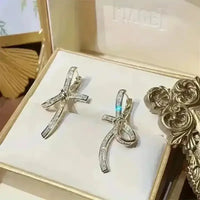 Unique Hollow Bow Stud Earrings - Bear Hugs