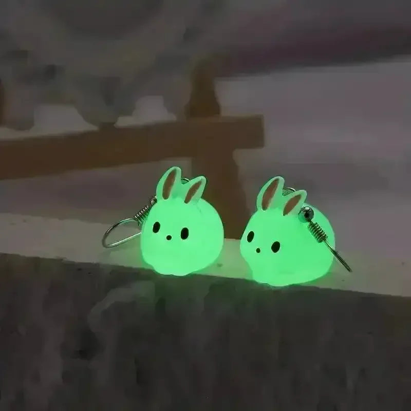 Vibrant Luminous Rabbit Dangle Earrings - Bear Hugs