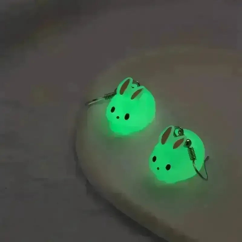Vibrant Luminous Rabbit Dangle Earrings - Bear Hugs