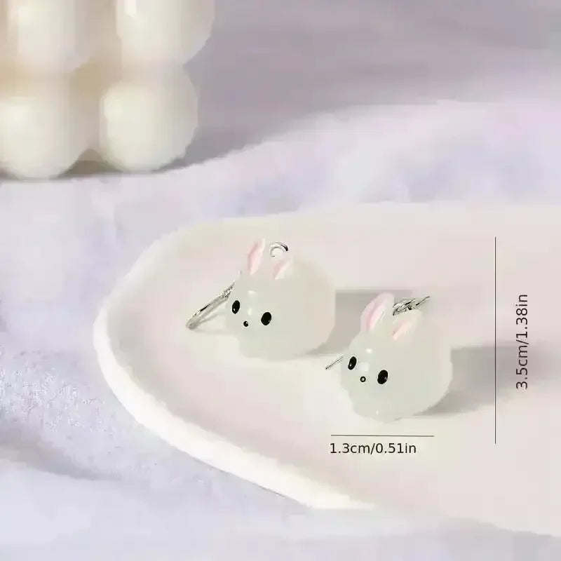 Vibrant Luminous Rabbit Dangle Earrings - Bear Hugs