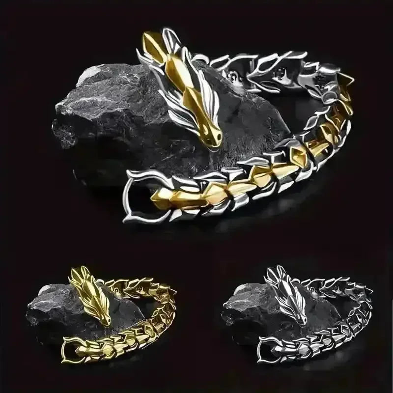 Viking Dragon Design Punk Bracelet - Bear Hugs