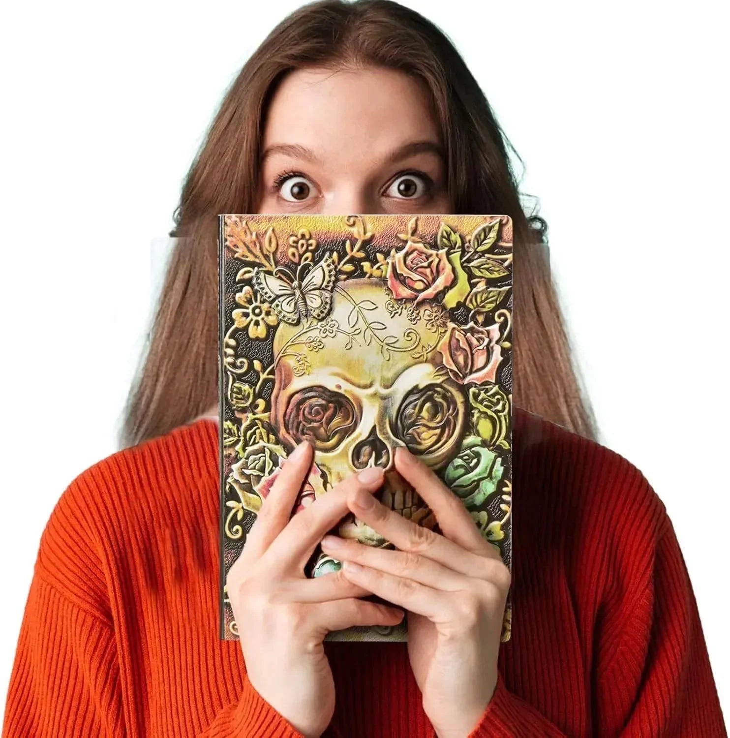 Vintage 3D Skull Embossed Notebook - Bear Hugs