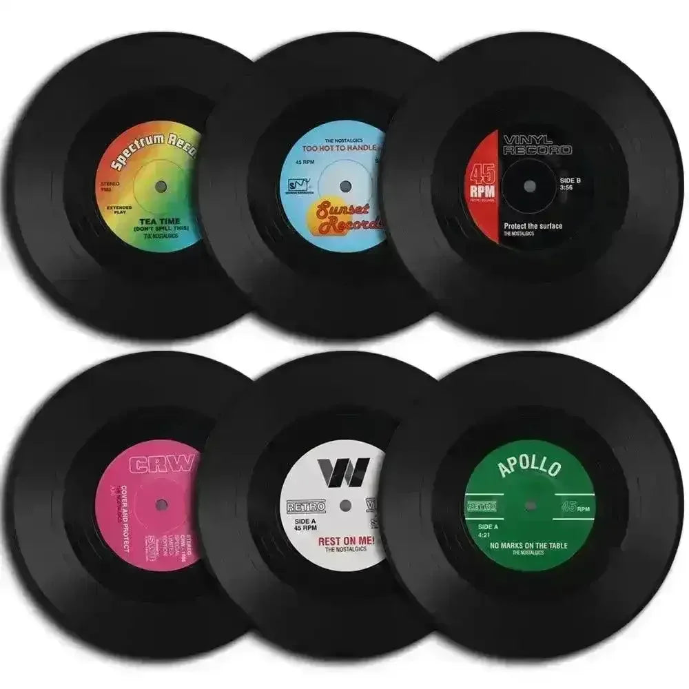 Vinyl Record Coffee Coasters (set of 6) - Bear Hugs