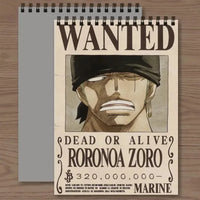Wanted Roronoa Zoro A4 Sketchbook - Bear Hugs