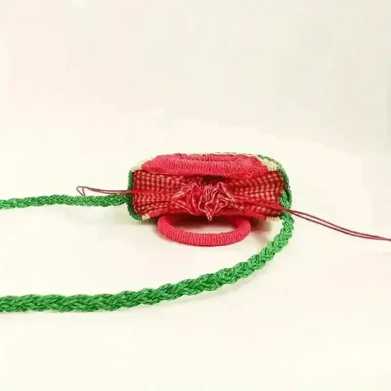 Watermelon Shaped Colorblock Straw Beach Bag - Bear Hugs