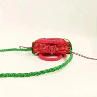 Watermelon Shaped Colorblock Straw Beach Bag - Bear Hugs