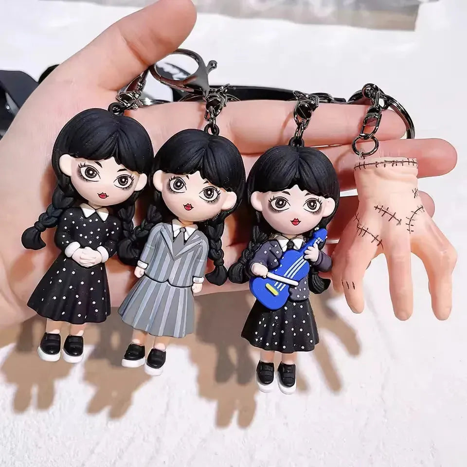 Wednesday Addams Spooky Keychain - Bear Hugs