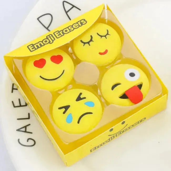 Whimsical Smiley Emoji Eraser (Pack of 4) - Bear Hugs