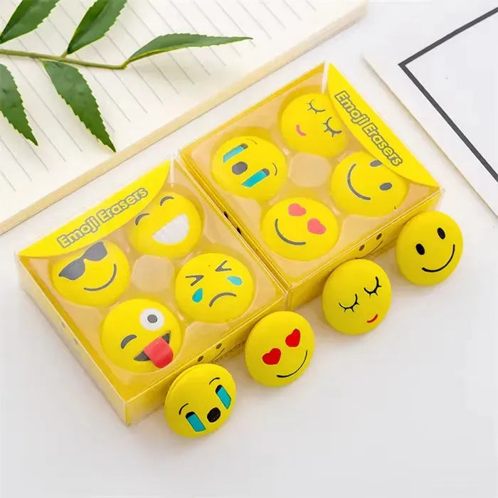 Whimsical Smiley Emoji Eraser (Pack of 4) - Bear Hugs