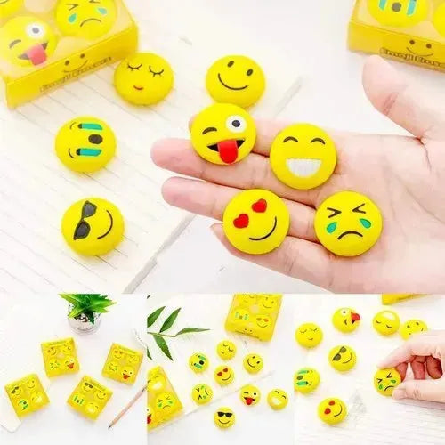 Whimsical Smiley Emoji Eraser (Pack of 4) - Bear Hugs