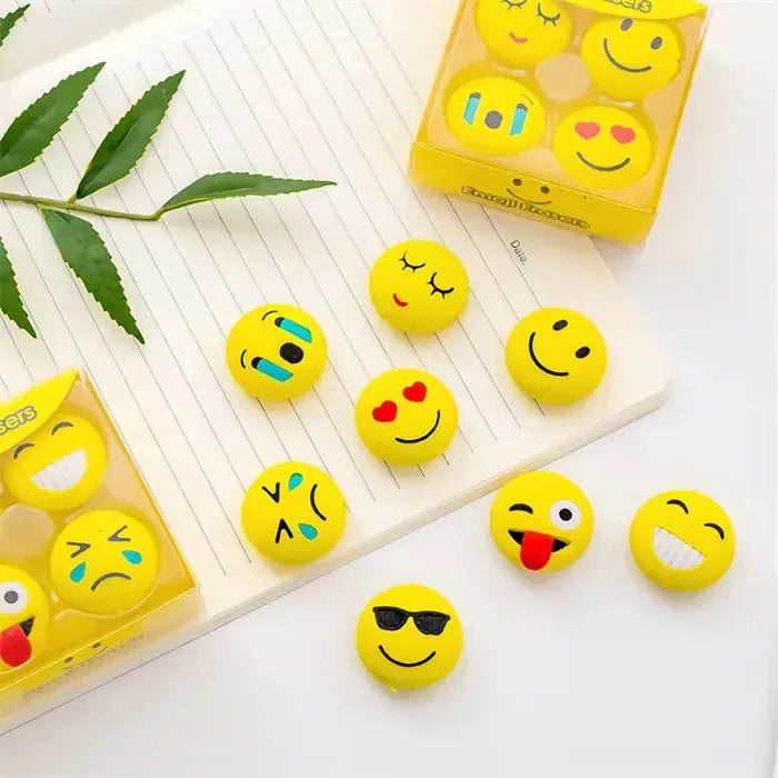 Whimsical Smiley Emoji Eraser (Pack of 4) - Bear Hugs