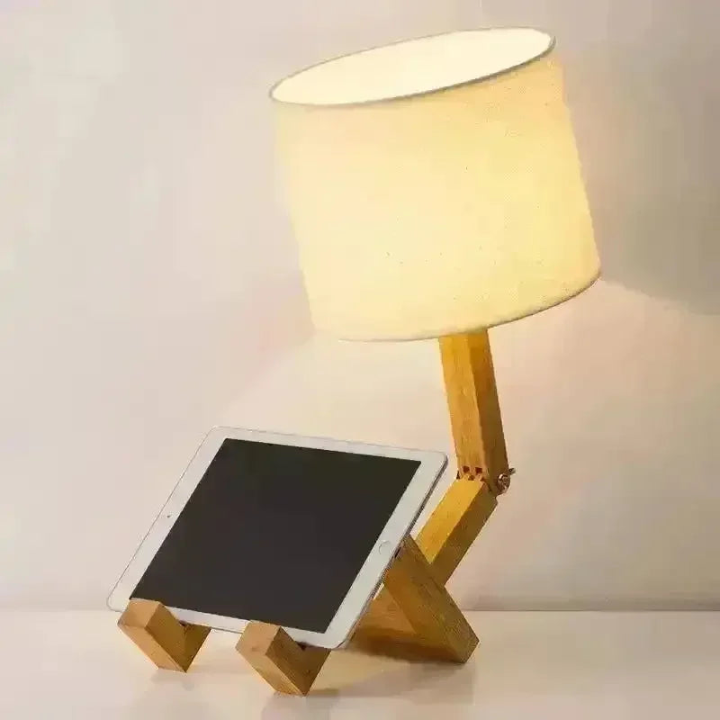 Wooden Pondering Novelty Table Lamp - Bear Hugs