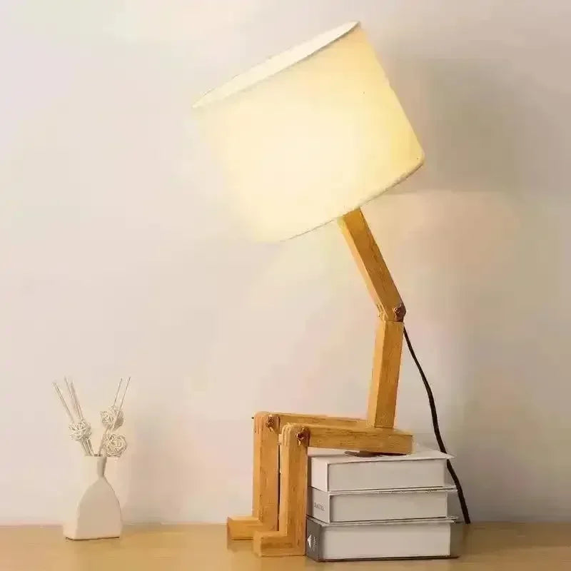 Wooden Pondering Novelty Table Lamp - Bear Hugs