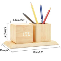 Woodland Wisdom Alarm Clock Pen Holder - Bear Hugs