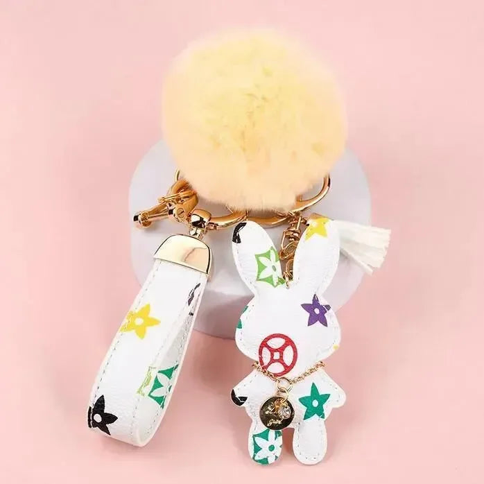 Charming Bunny Monogram Keychain