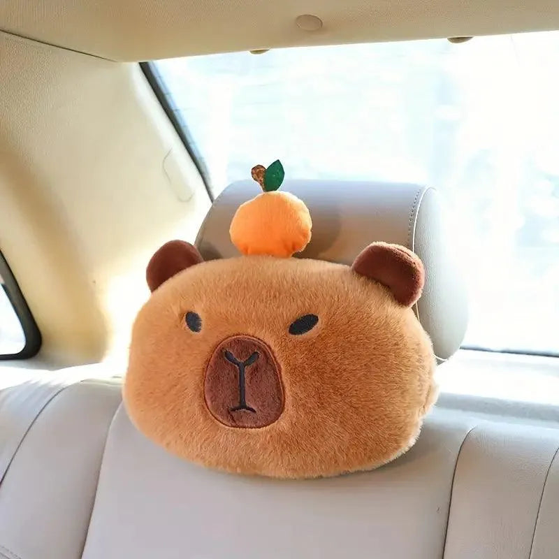 Capybara Car Headrest and Seatbelt Protector - Bear Hugs