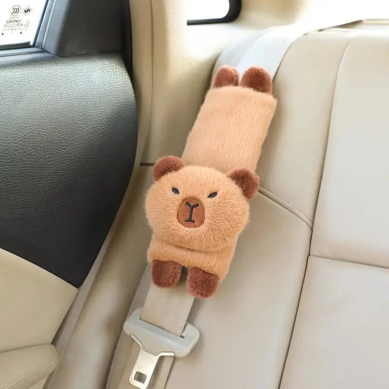 Capybara Car Headrest and Seatbelt Protector - Bear Hugs