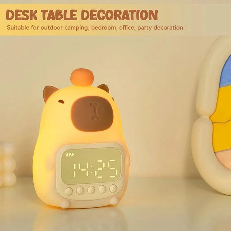 Capybara Warm Night Light Alarm Clock - Bear Hugs