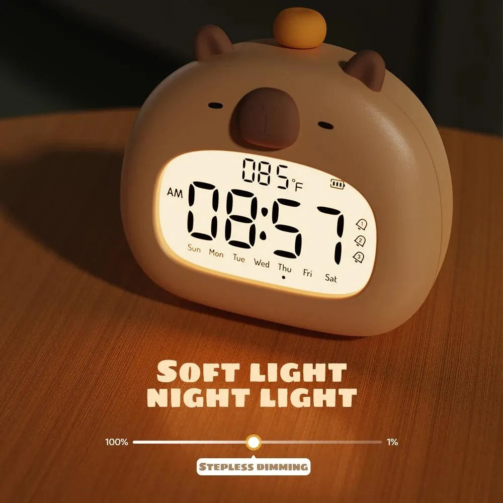 Capybara Warm Night Light Alarm Clock - Bear Hugs