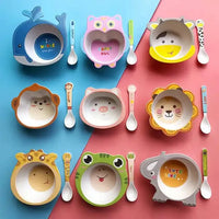 Cartoon Bamboo Fiber Food Dinnerware (Set of 2) - Bear Hugs