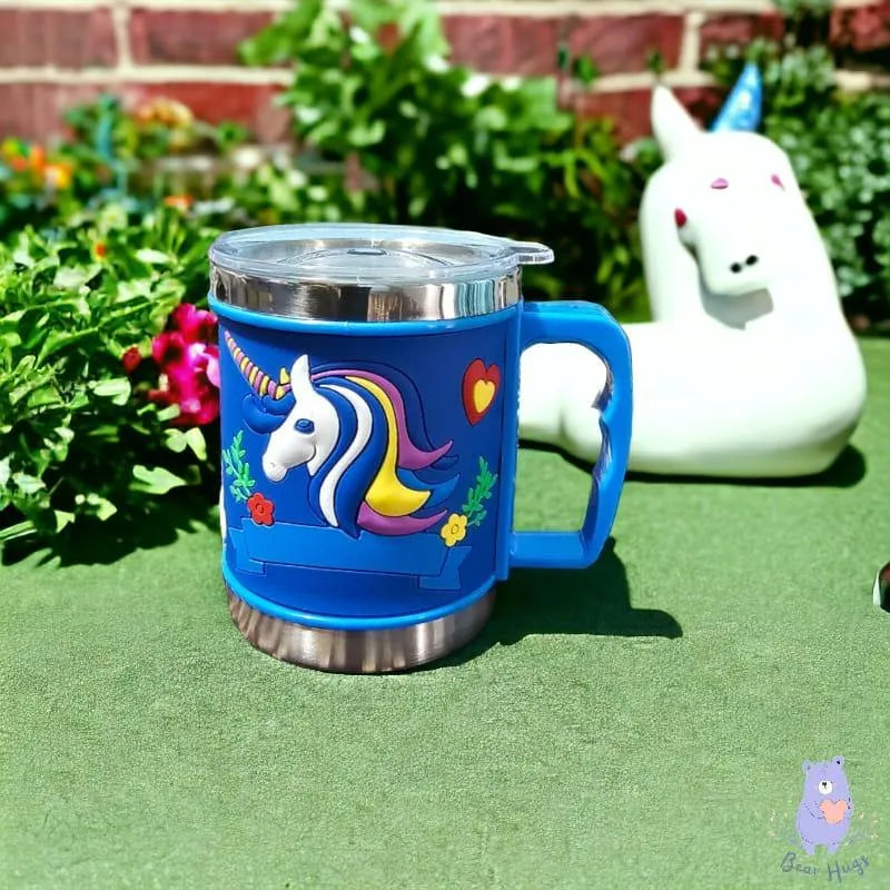 Cartoon Steel Mugs with Lid (350 ml) - Bear Hugs