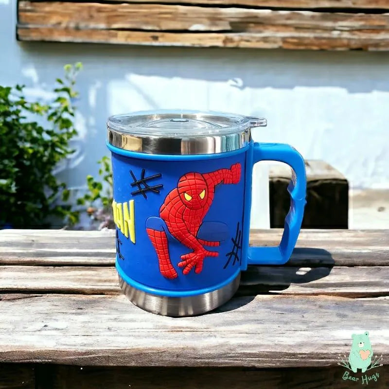 Cartoon Steel Mugs with Lid (350 ml) - Bear Hugs