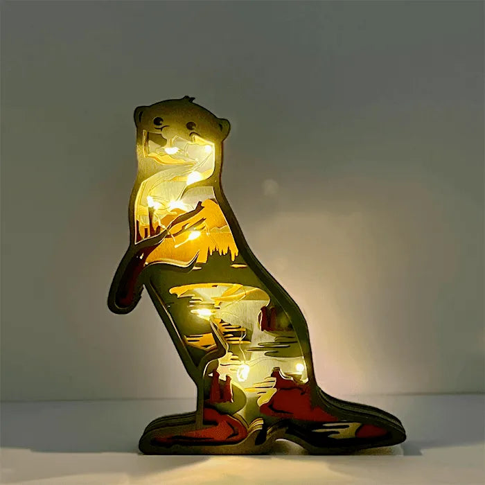 Charming Otter Wooden Night Light - Bear Hugs