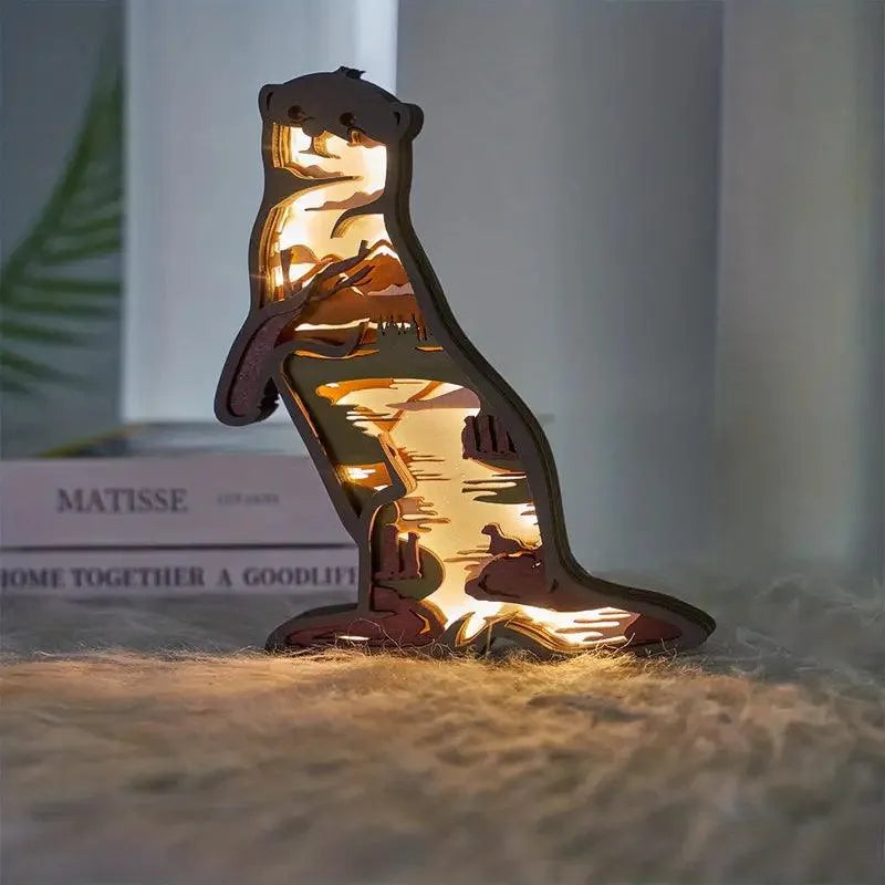 Charming Otter Wooden Night Light - Bear Hugs