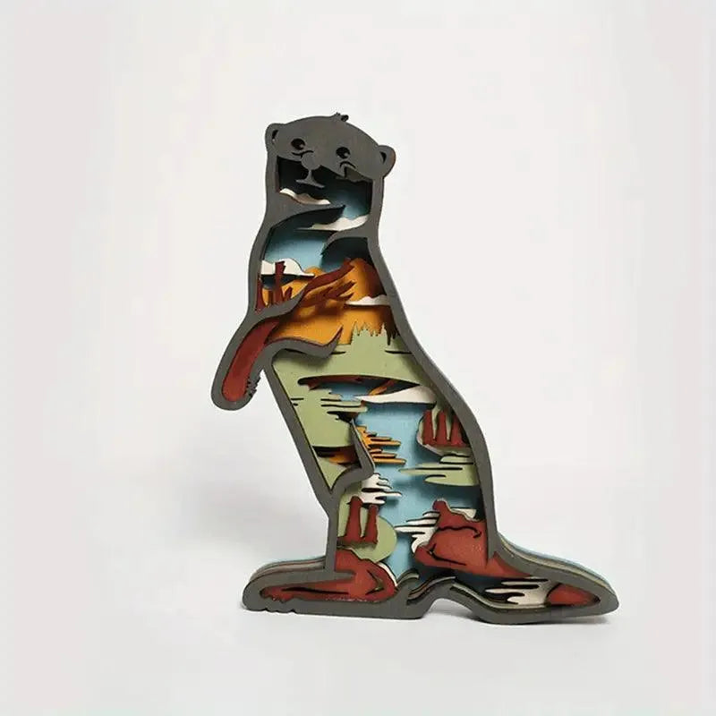 Charming Otter Wooden Night Light - Bear Hugs