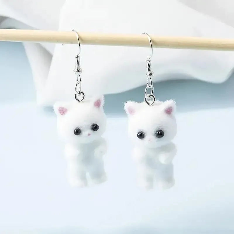 Charming Resin 3D Cat Earrings - Bear Hugs