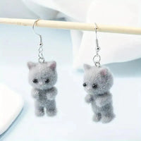 Charming Resin 3D Cat Earrings - Bear Hugs