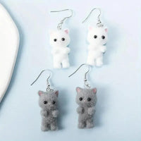 Charming Resin 3D Cat Earrings - Bear Hugs