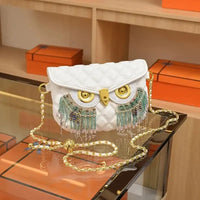 Chic Owl-Shaped Quilted Crossbody Bag - Bear Hugs