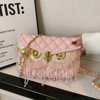 Chic Owl-Shaped Quilted Crossbody Bag - Bear Hugs