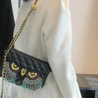 Chic Owl-Shaped Quilted Crossbody Bag - Bear Hugs