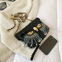 Chic Owl-Shaped Quilted Crossbody Bag - Bear Hugs