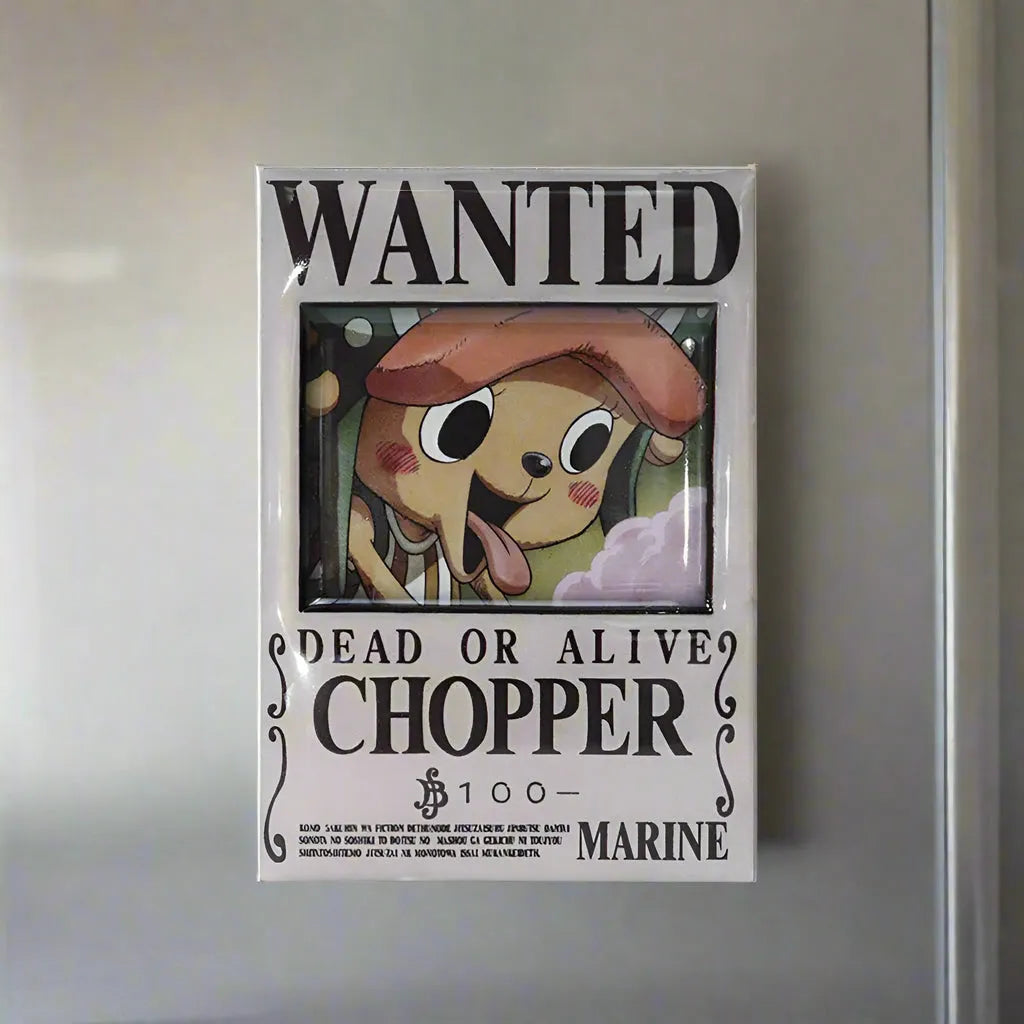 One Piece Wanted Fridge Magnets