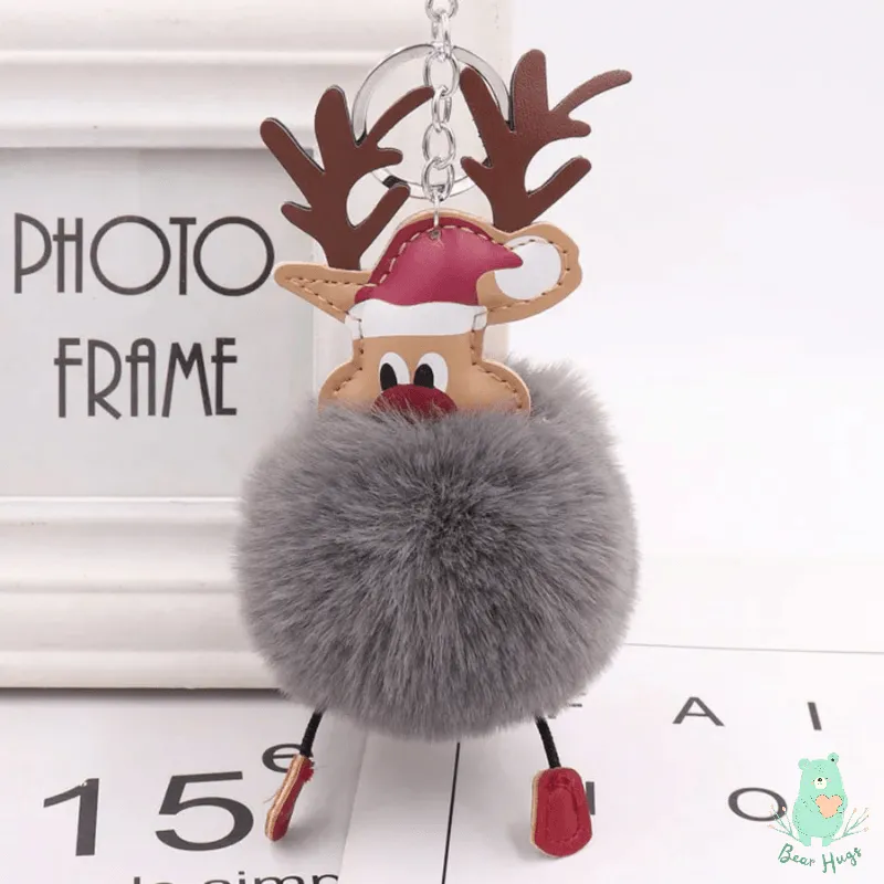 Christmas Fawn Plush Ball Keychain - Bear Hugs